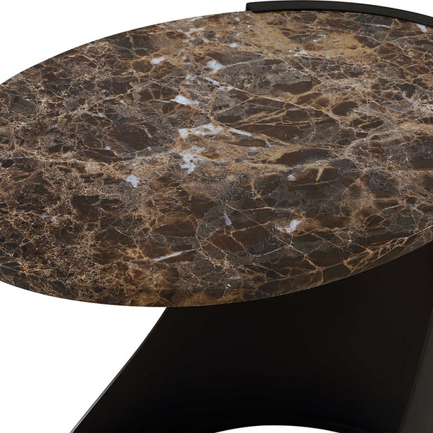 Uttermost Welling Chocolate Brown Marble Side Table