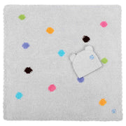 Kashwere Baby Ultra Plush Ice Blue Polka Dot Baby Blanket & Bear Cap