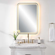 Uttermost Crofton Brass Lighted Vanity Mirror