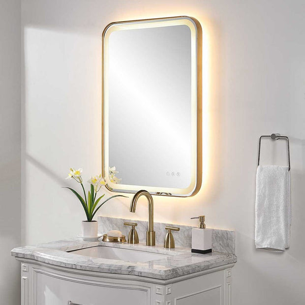 Uttermost Crofton Brass Lighted Vanity Mirror