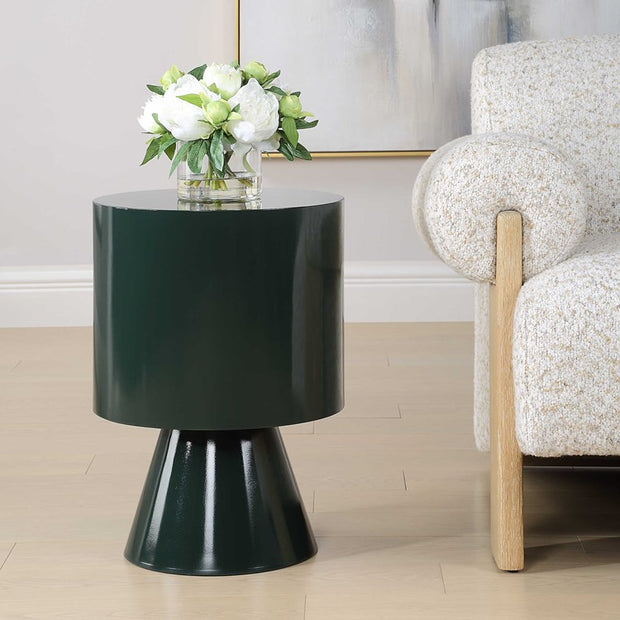 Uttermost Denison Forest Green Lacquer Accent Table