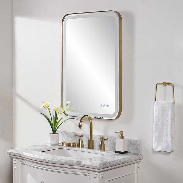 Uttermost Crofton Brass Lighted Vanity Mirror
