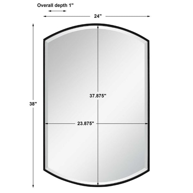 Uttermost Shield Sleek Satin Black Mirror