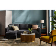 Surya Davis Modern Charcoal Gray Sectional Sofa with Chaise