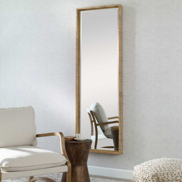 Uttermost Paradise Rattan Wrapped Antique Gold Iron Tall Mirror