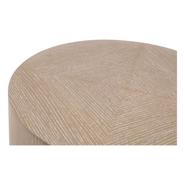 Essentials For Living Roto Large End Table ~ Natural Gray Oak, Brushed Silver