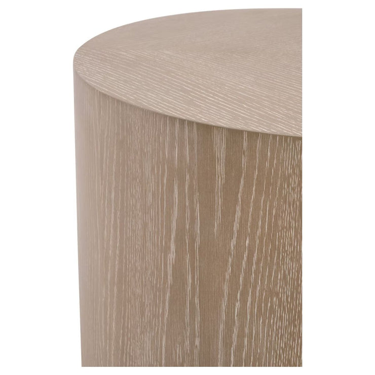 Essentials For Living Roto Large End Table ~ Natural Gray Oak, Brushed Silver