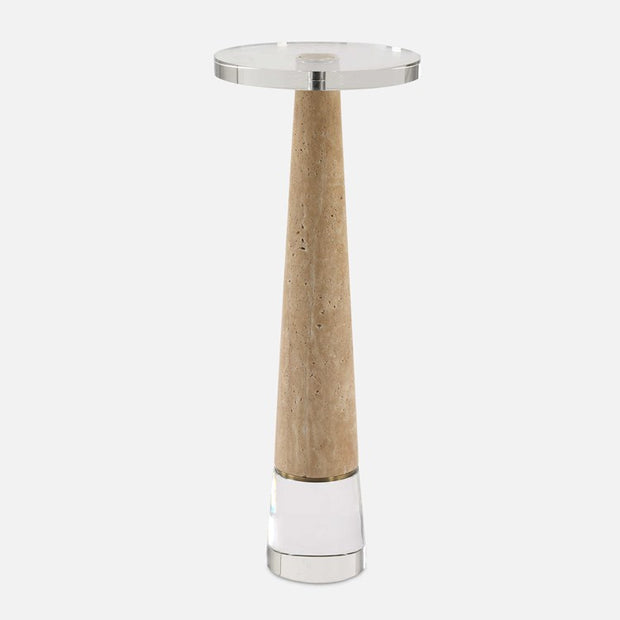 Uttermost Niari Crystal and Natural Travertine Drink Table