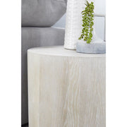 Essentials For Living Roto Large End Table ~ Natural Gray Oak, Brushed Silver