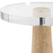 Uttermost Niari Crystal and Natural Travertine Drink Table