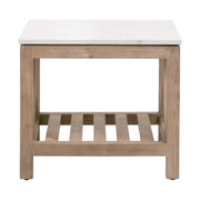 Essentials For Living Spruce End Table ~ Smoke Gray Pine, White Quartz