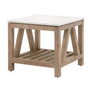 Essentials For Living Spruce End Table ~ Smoke Gray Pine, White Quartz
