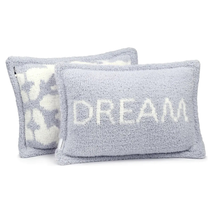 Kashwere Ultra Plush Ice Blue and Crème 13 x 18 Damask Dream Pillow