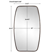 Uttermost Canillo Lightly Distressed Dark Bronze Mirror