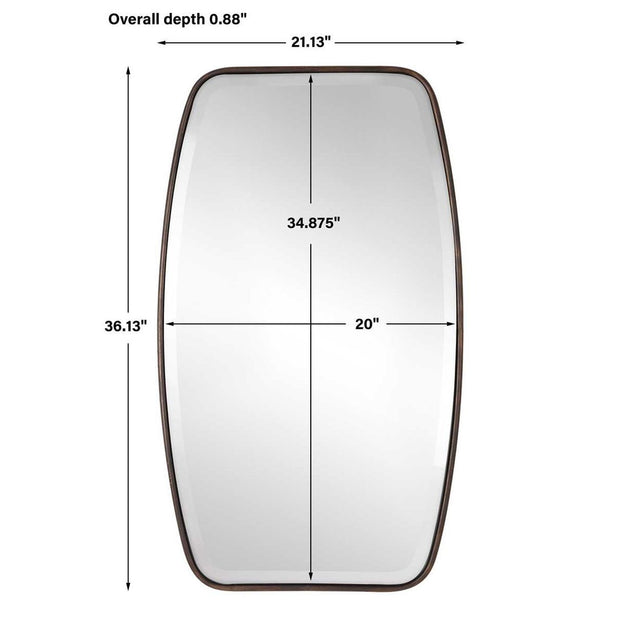 Uttermost Canillo Lightly Distressed Dark Bronze Mirror