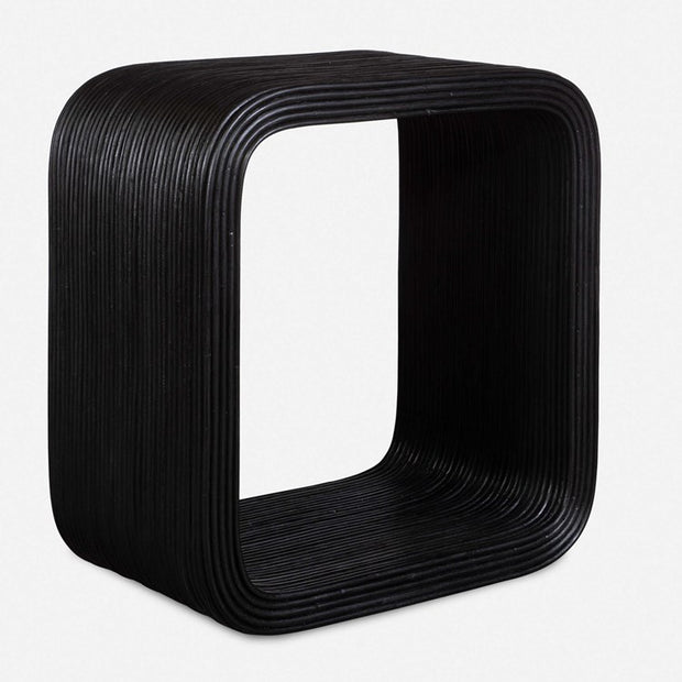 Uttermost Compton Black Rattan Side Table