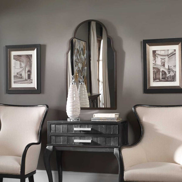 Uttermost Brayden Dark Brown With Gold Highlights Arched  Mirror
