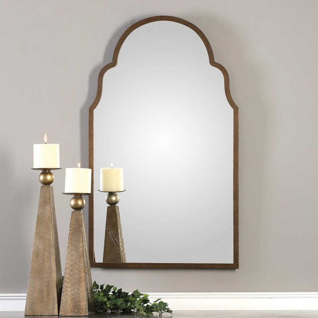 Uttermost Brayden Dark Brown With Gold Highlights Arched  Mirror