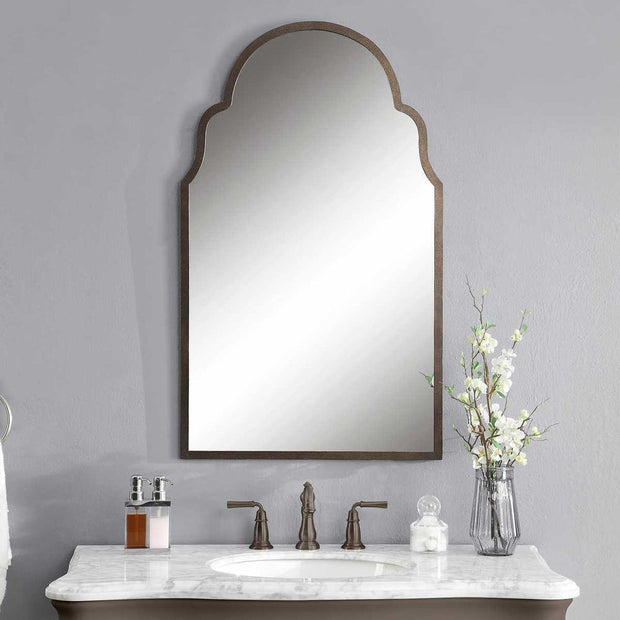 Uttermost Brayden Dark Brown With Gold Highlights Arched  Mirror