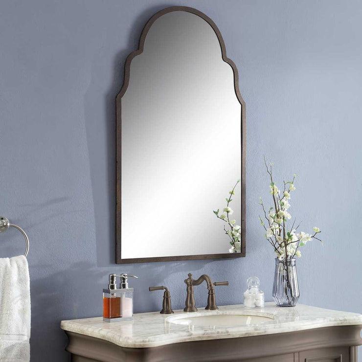Uttermost Brayden Dark Brown With Gold Highlights Arched  Mirror