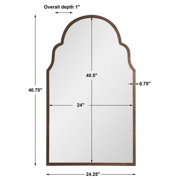 Uttermost Brayden Dark Brown With Gold Highlights Arched  Mirror