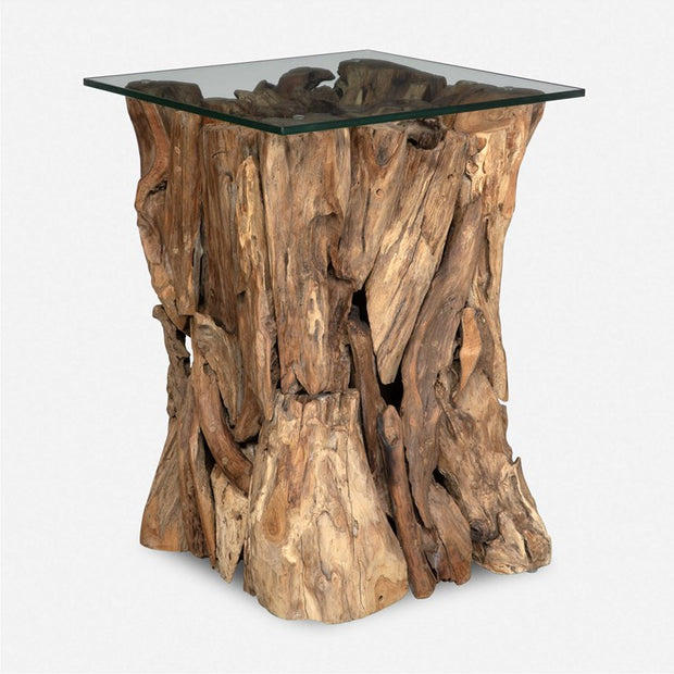 Uttermost Rozel Pieced Teak Wood End Table
