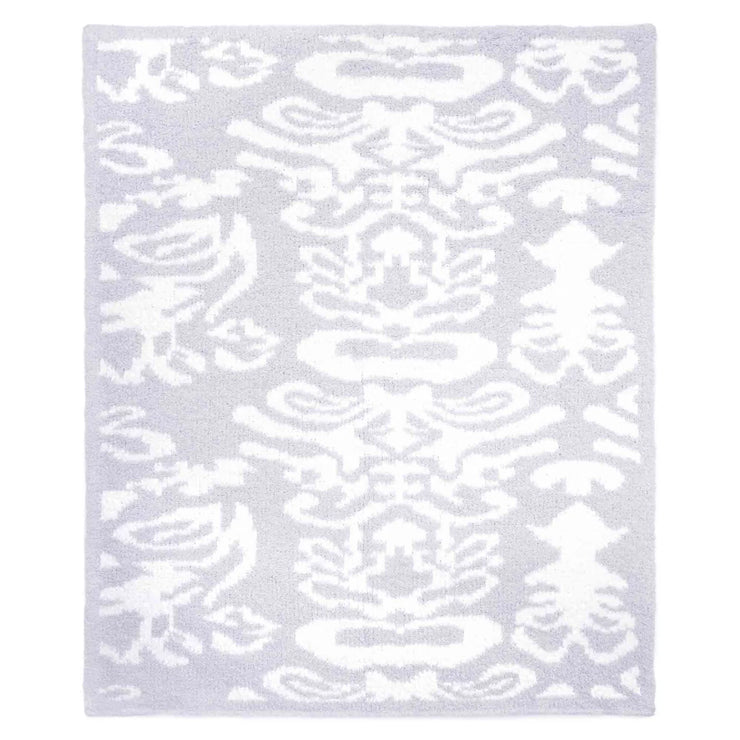 Kashwere Ultra Soft Ice Blue With White Damask Half Blanket