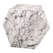 Essentials For Living Facet Accent Table ~ Ivory Marble Concrete