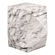Essentials For Living Facet Accent Table ~ Ivory Marble Concrete