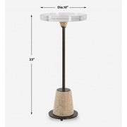 Uttermost Arthur Crystal and Travertine Drink Table