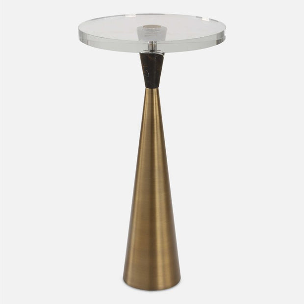Uttermost Holton Brushed Brass and Marble Round Accent Table