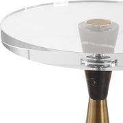 Uttermost Holton Brushed Brass and Marble Round Accent Table