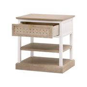 Essentials For Living Weave 1-Drawer Side Table~ Smoke Gray Oak, White Painted Oak