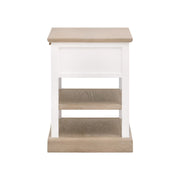 Essentials For Living Weave 1-Drawer Side Table~ Smoke Gray Oak, White Painted Oak