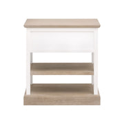 Essentials For Living Weave 1-Drawer Side Table~ Smoke Gray Oak, White Painted Oak