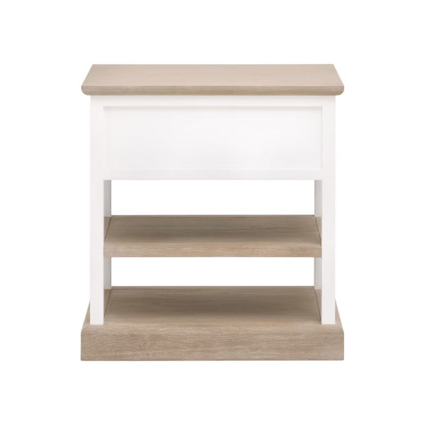 Essentials For Living Weave 1-Drawer Side Table~ Smoke Gray Oak, White Painted Oak
