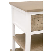 Essentials For Living Weave 1-Drawer Side Table~ Smoke Gray Oak, White Painted Oak
