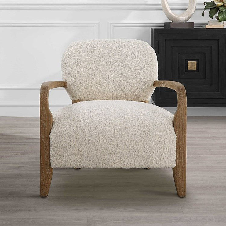 Uttermost Telluride Natural Faux Shearling Low Profile Accent Chair
