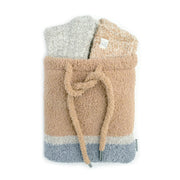 Kashwere Montecito Socks Set of 2 Honey and Oyster With Drawstring Pouch Kash Lounge