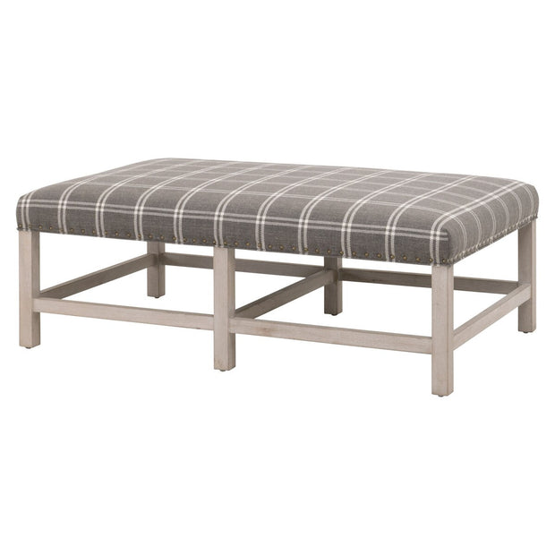 Essentials For Living Blakely Upholstered Coffee Table ~ LiveSmart Walden-Smoke, Natural Gray Birch