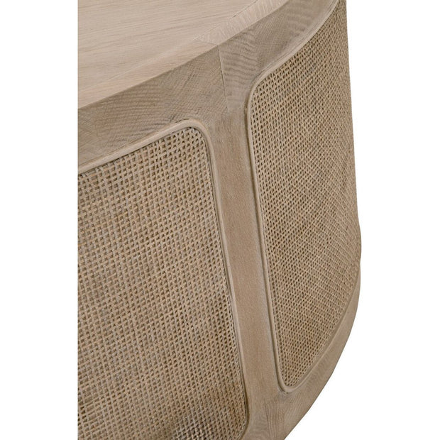 Essentials For Living Cane Coffee Table ~ Smoke Gray Oak, Smoke Gray Cane