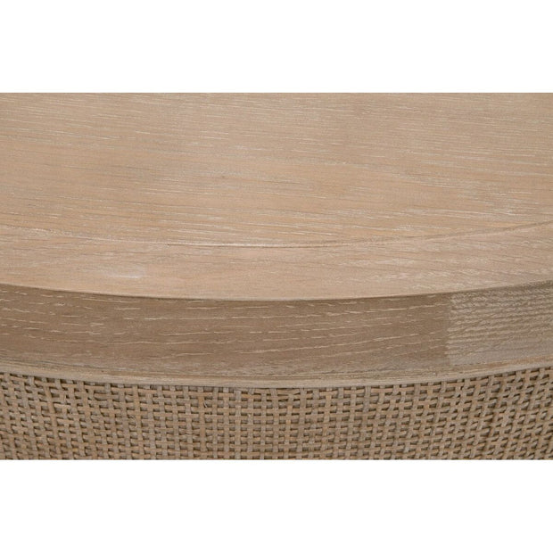 Essentials For Living Cane Coffee Table ~ Smoke Gray Oak, Smoke Gray Cane