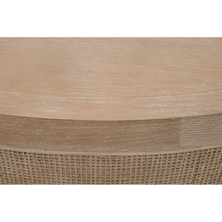 Essentials For Living Cane Coffee Table ~ Smoke Gray Oak, Smoke Gray Cane