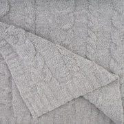 Kashwere Lounge Ultra Soft Fog Heathered Wide Cable Knit Cozy Throw