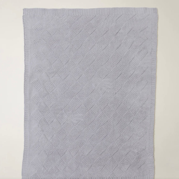 Barefoot Dreams CozyChic Oyster Diamond Weave Throw Blanket