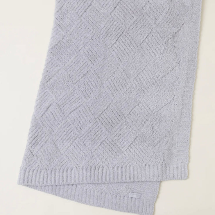 Barefoot Dreams CozyChic Oyster Diamond Weave Throw Blanket
