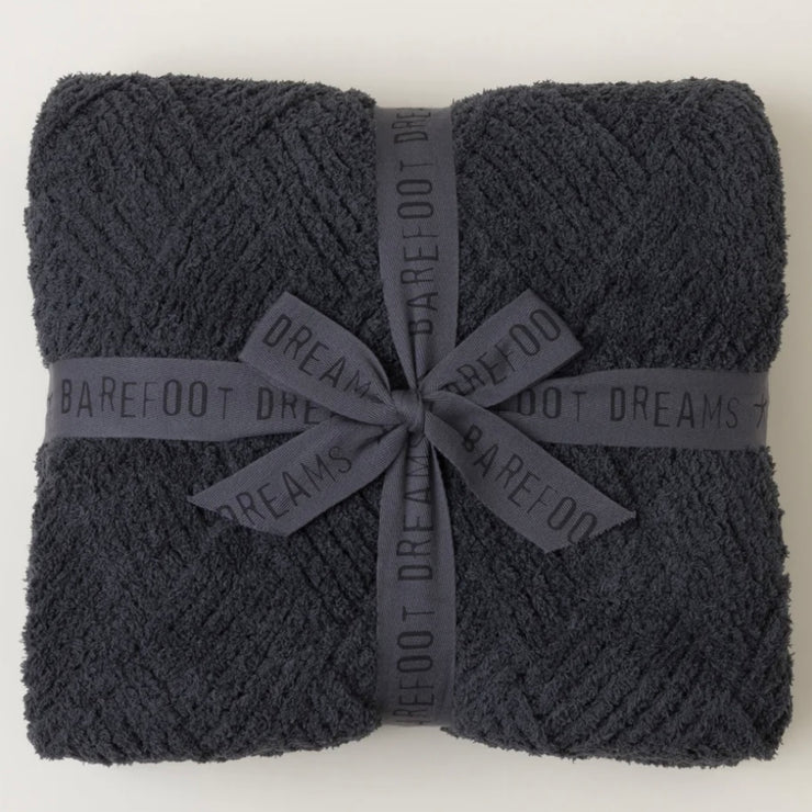 Barefoot Dreams CozyChic Carbon Diamond Weave Throw Blanket