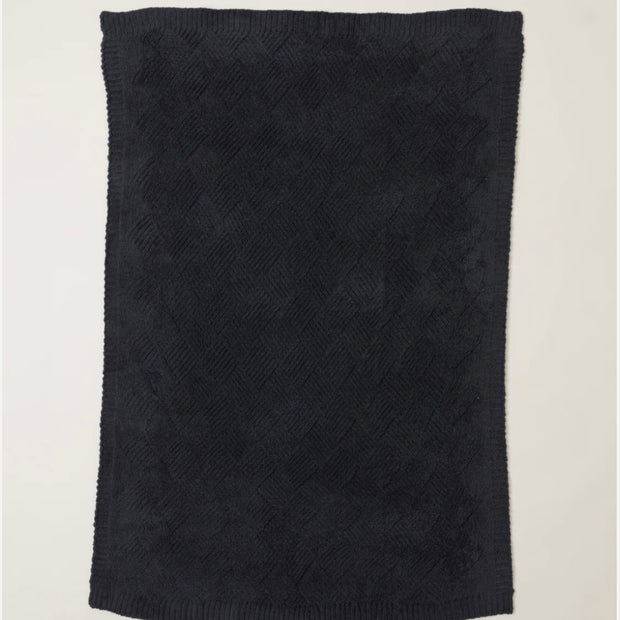 Barefoot Dreams CozyChic Carbon Diamond Weave Throw Blanket