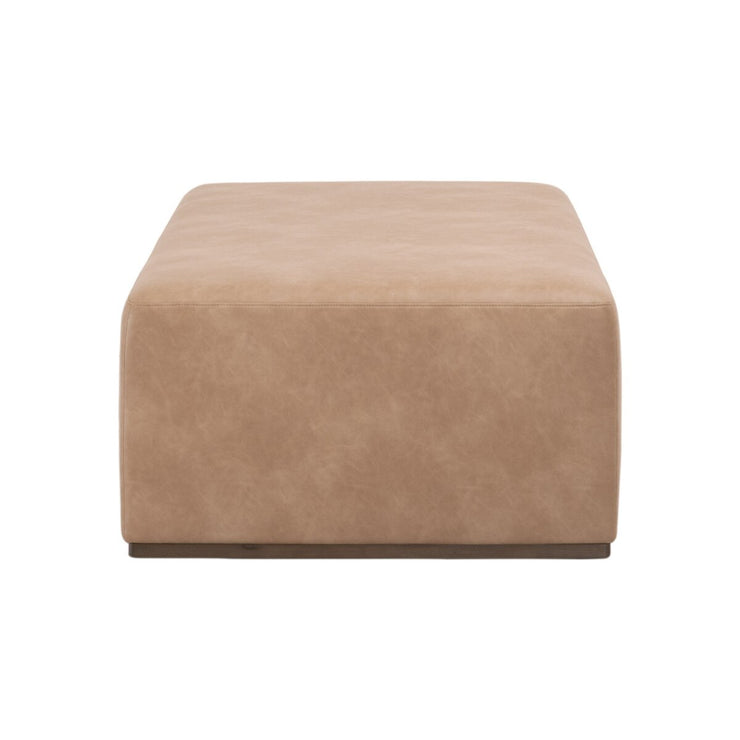Essentials For Living Dovetail Upholstered Coffee Table ~ Ivanhoe Toast, Burnished Brown Acacia