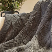Barefoot Dreams CozyChic Carbon Diamond Weave Throw Blanket